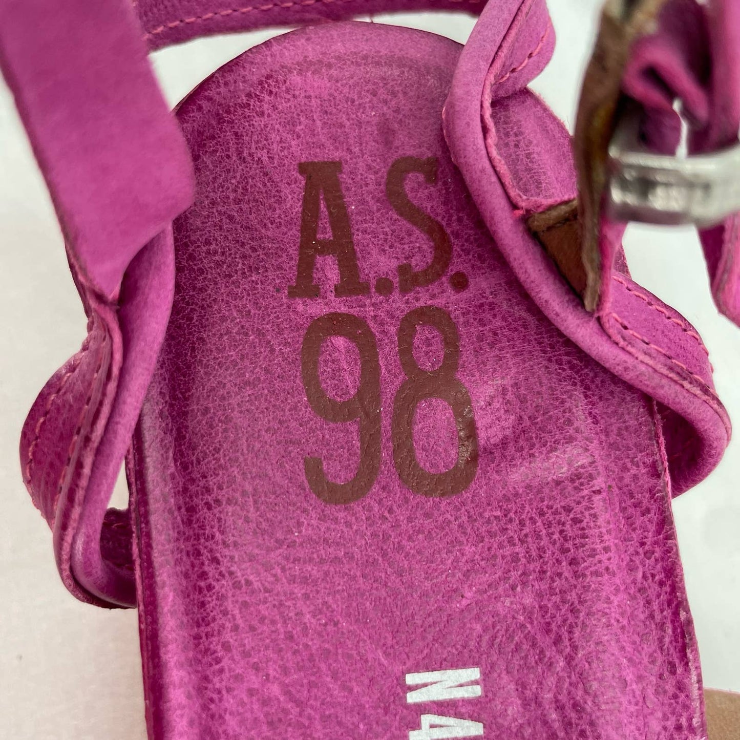 A.S.98 AS98 Labo Hot Pink Fuchsia Leather Wrap Platform Gladiator Sandals Size EU 39