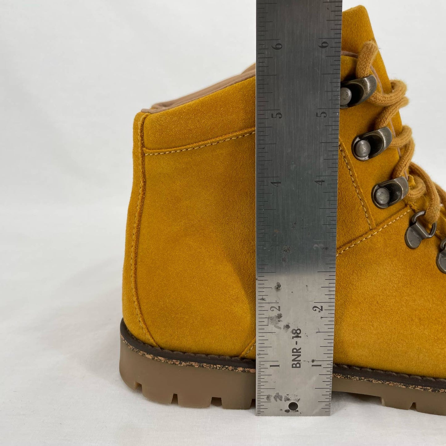 Birkenstock Jackson Boot Lace Up Ochre Yellow Suede Nubuck Narrow Size EU 38 | US 7
