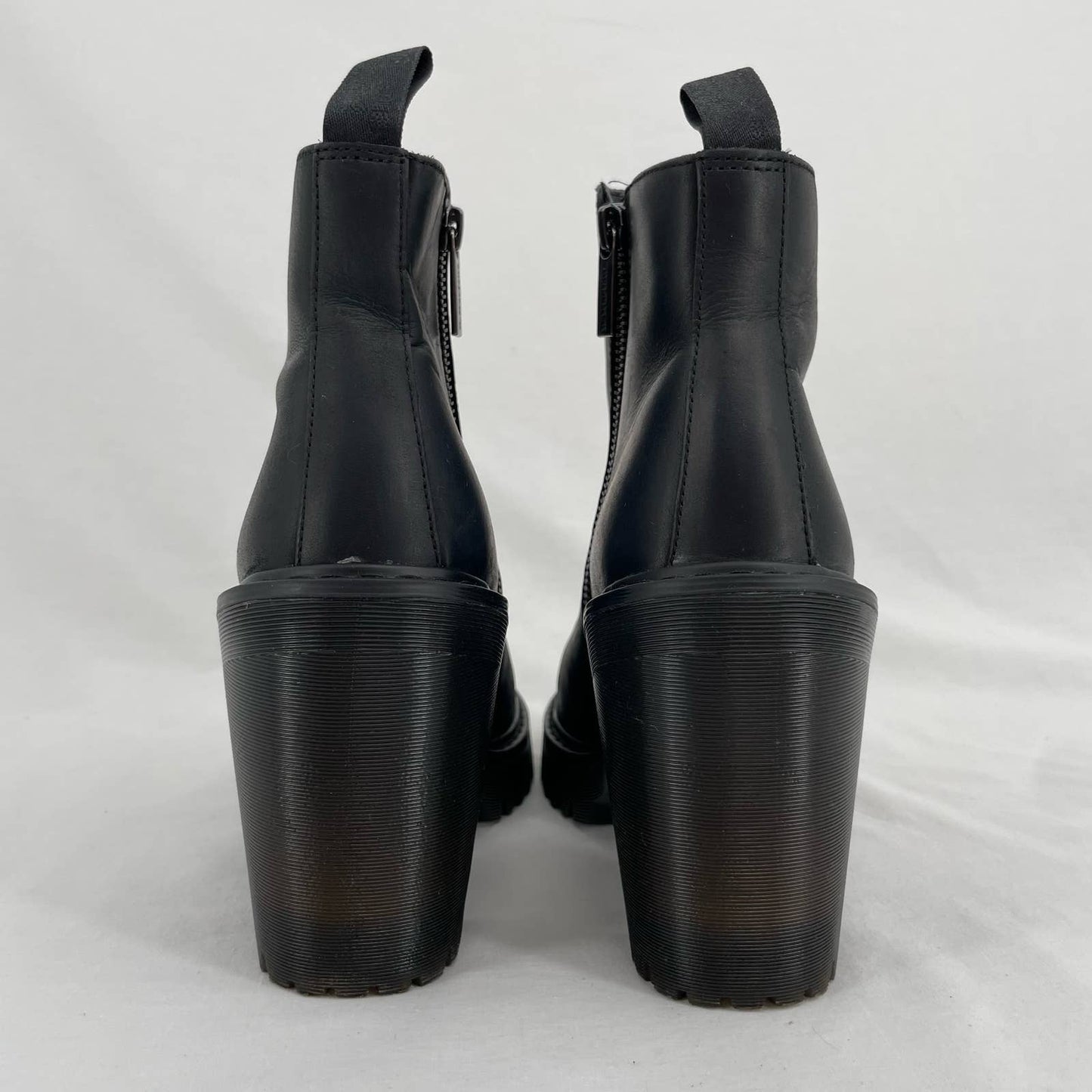 Dr. Martens Magdalena Black Blackout Witchy Grunge Leather Heeled Ankle Boots Size 9