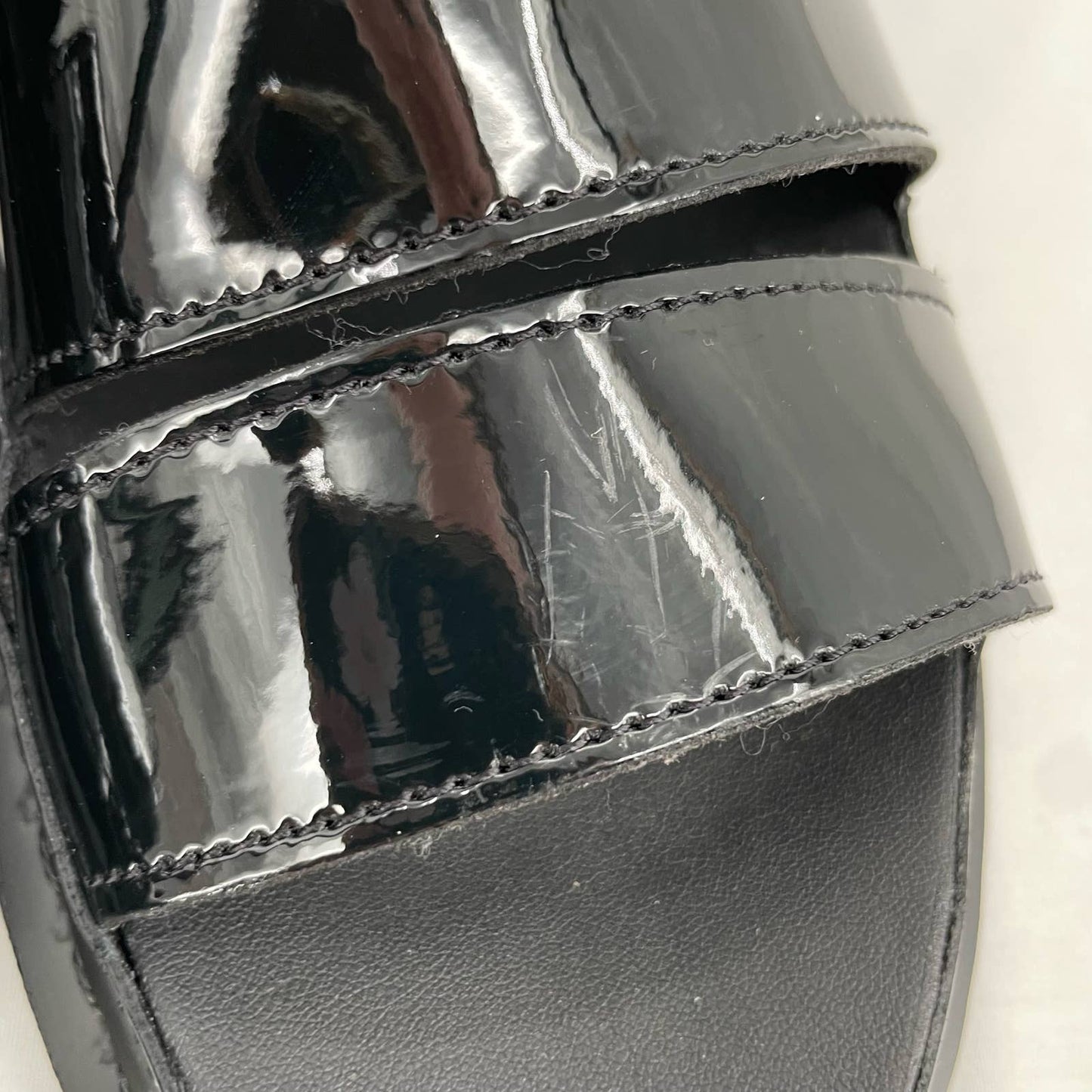 Dr. Martens Clarissa II Black Patent Leather Sandals Goth Grunge Summer Size 9