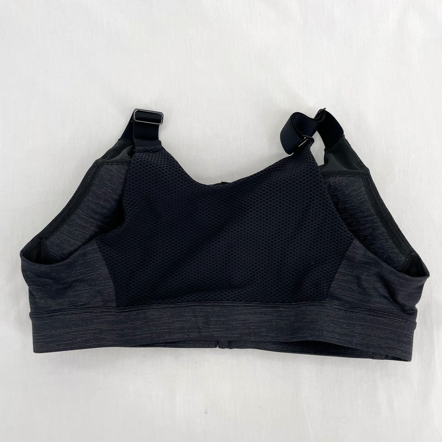 Outdoor Voices Zip Up Front Sports Bra Night Black Dark Gray Adjustable Strap Size XL (C/D)