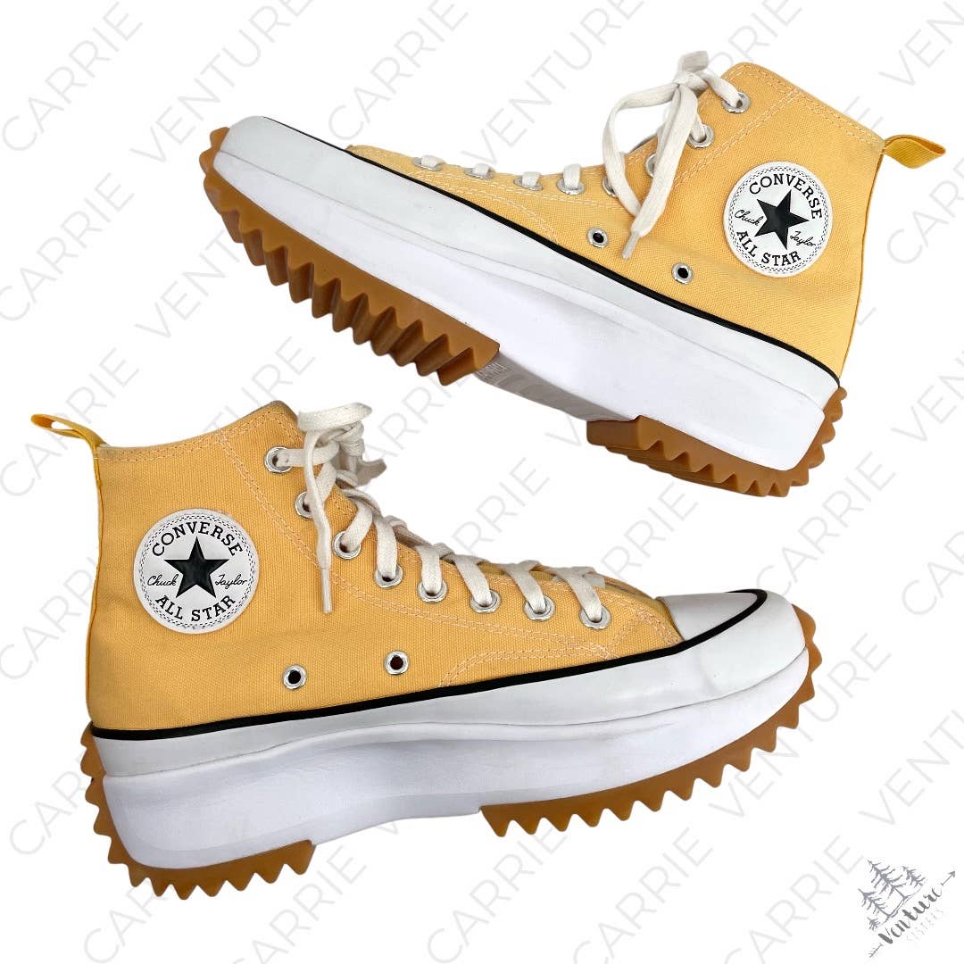 Converse Run Star Hike High Yellow Citron Zest Gum Platform Sneakers Shoes Size W 8.5