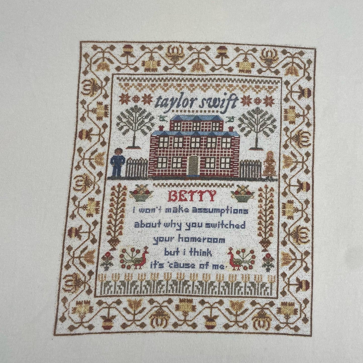 Taylor Swift Betty Cross Stitch Folklore Tee Rare CMA Limited Edition Merch Size M