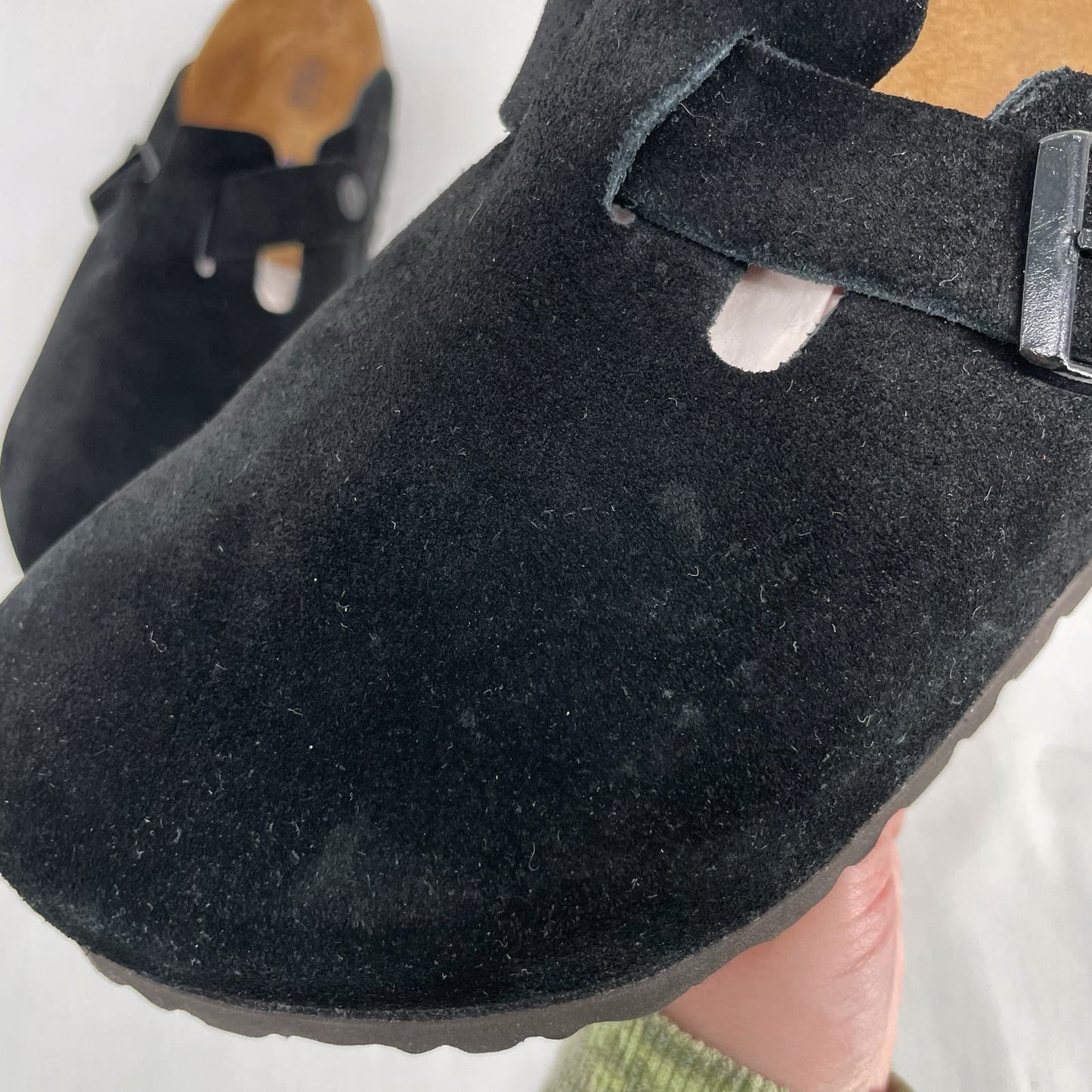 Birkenstock Black Suede Boston Clogs Soft Leather Slip On Shoe Unisex Size EU 41