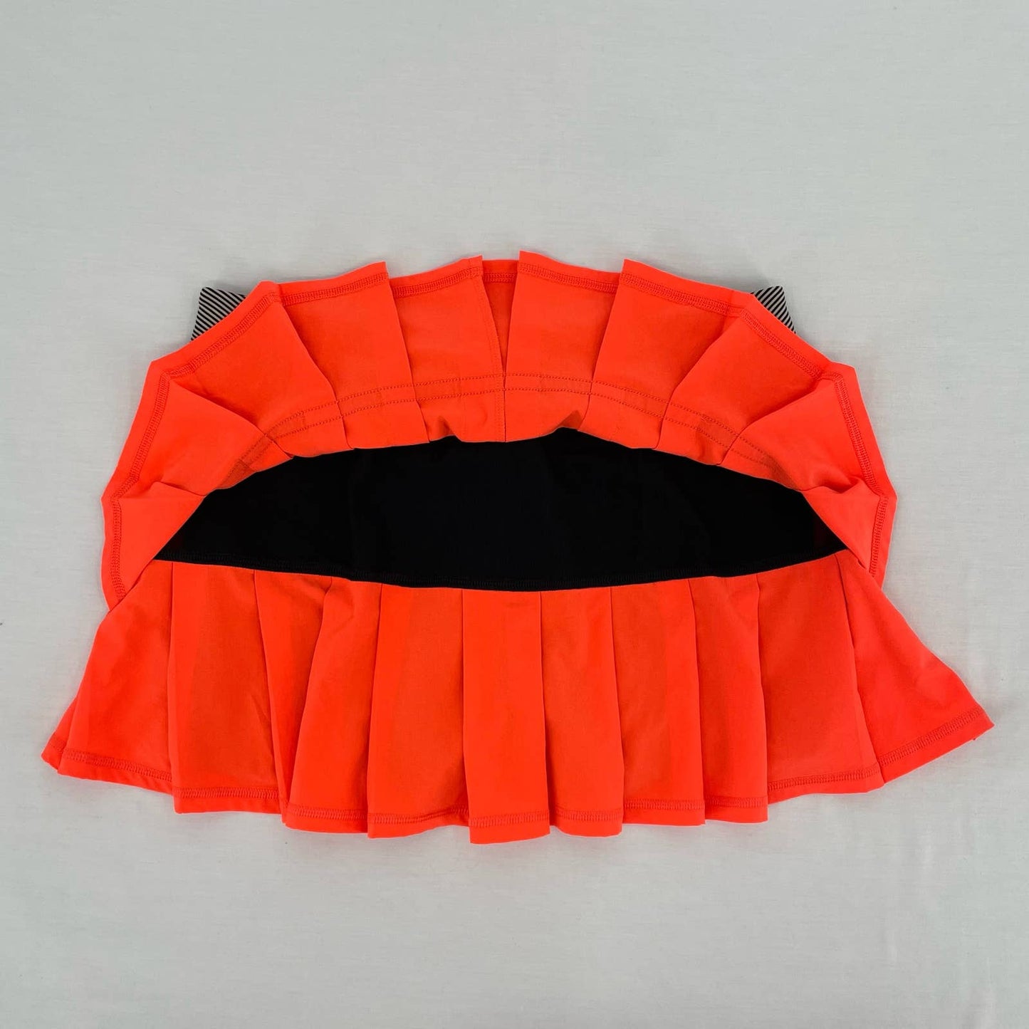 Lululemon Pace Setter Skirt Light Flare Tonka Stripe Cashew Blaze Orange Tennis Skort Size 6