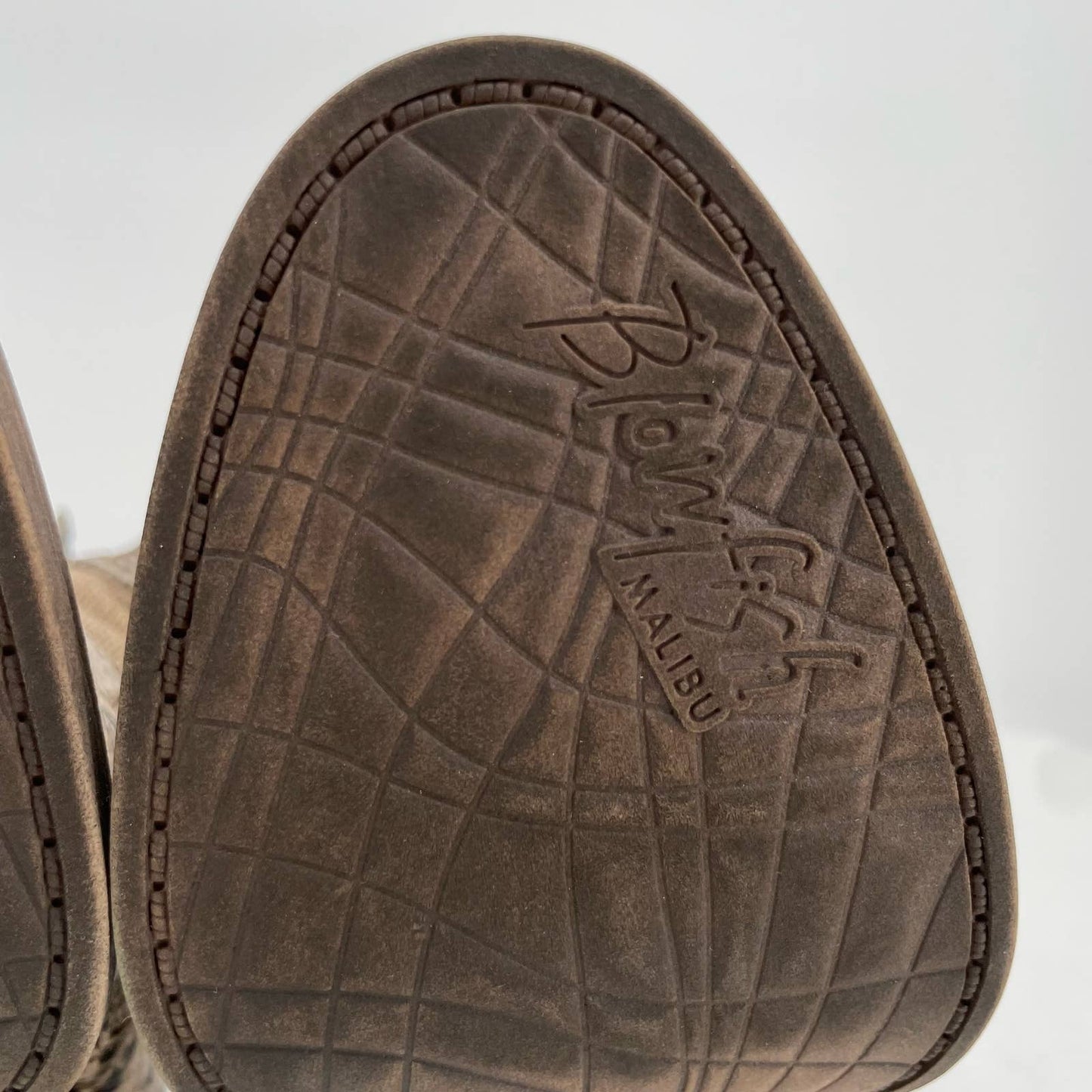 Blowfish Lolly Snake Snakeskin Burlap Neutral Tone Western Style Ankle Booties Size 7