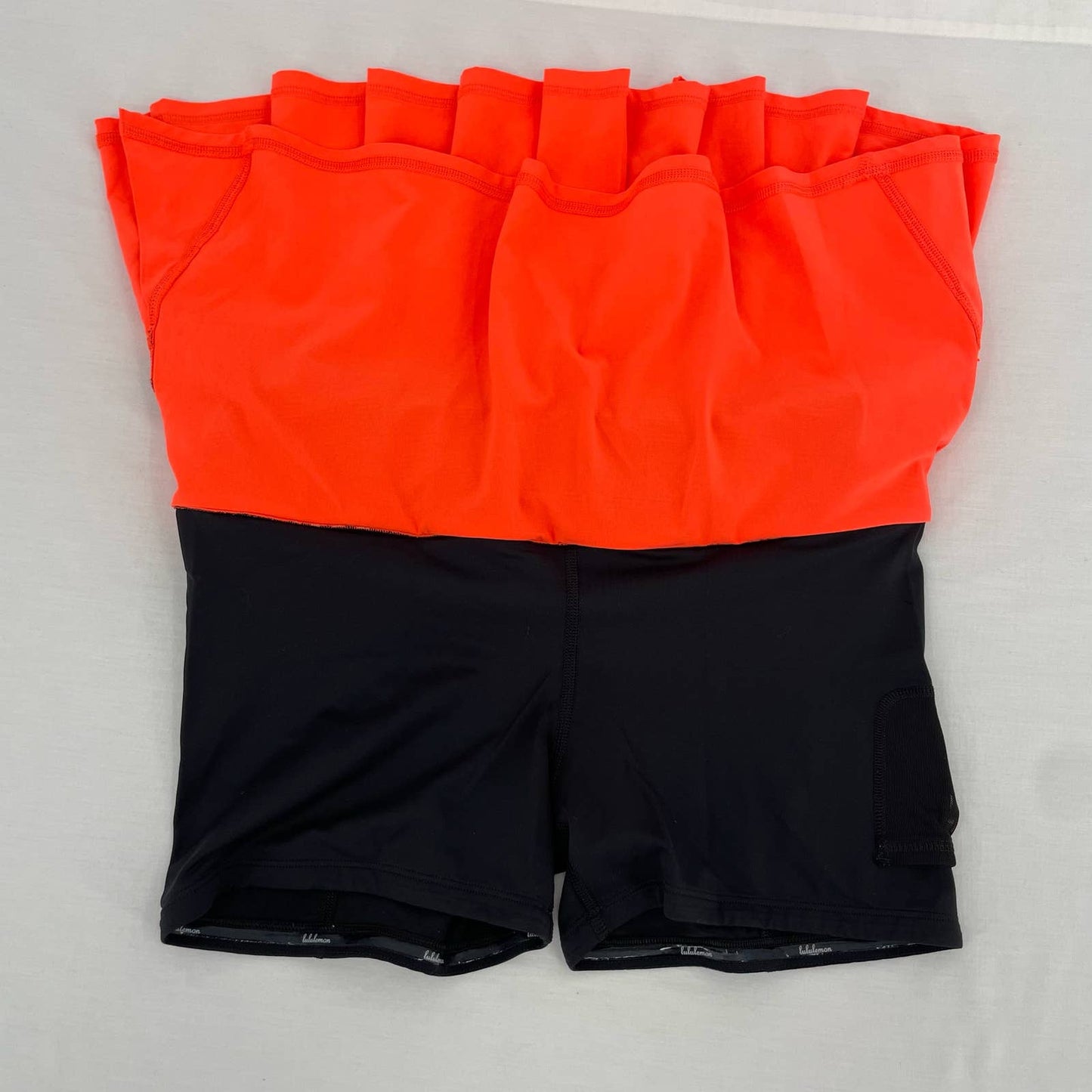 Lululemon Pace Setter Skirt Light Flare Tonka Stripe Cashew Blaze Orange Tennis Skort Size 6