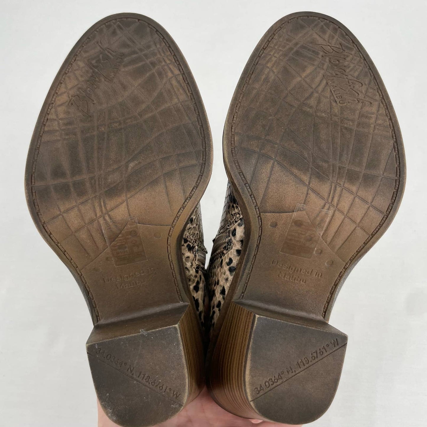 Blowfish Lolly Snake Snakeskin Burlap Neutral Tone Western Style Ankle Booties Size 7