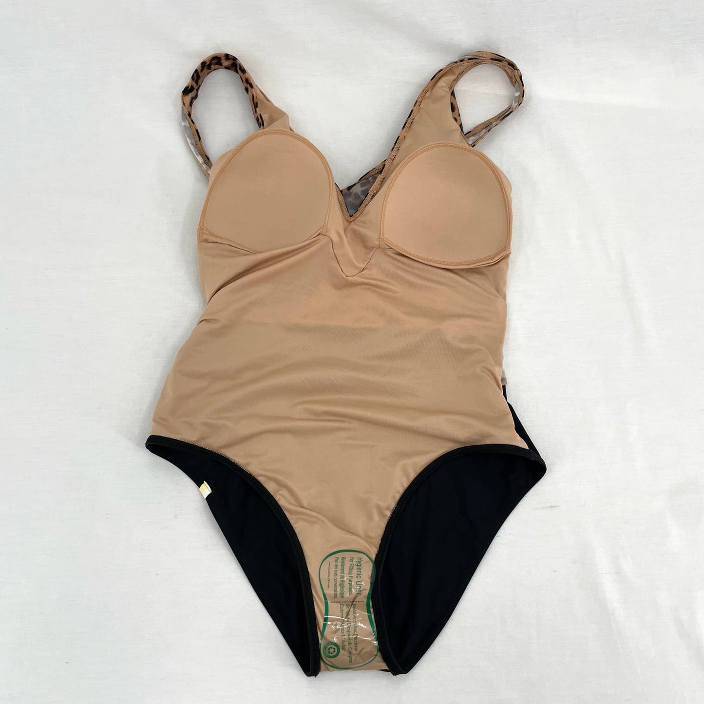 NEW Summersalt Perfect Wrap Leopard Print One Piece Swimsuit Black Tie Front Size 8