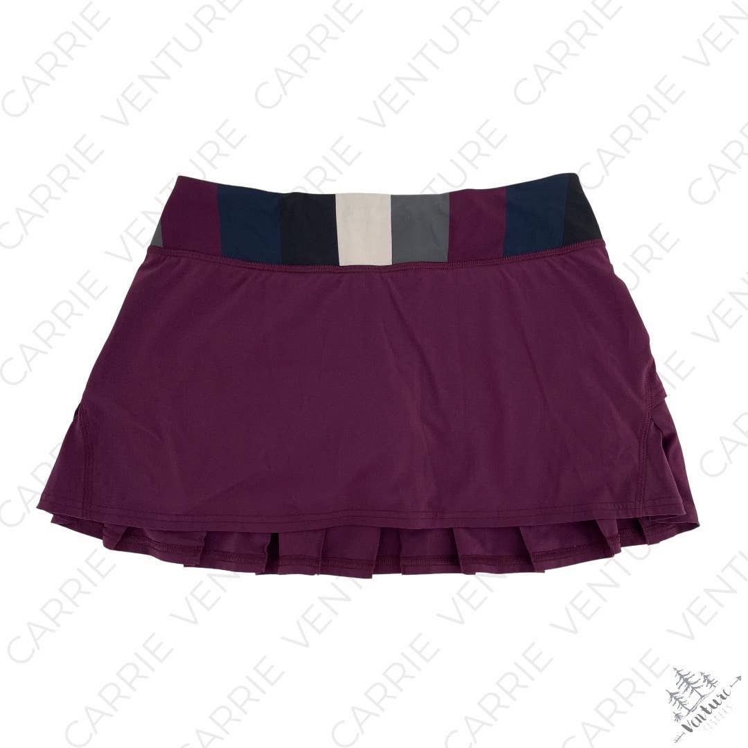 Lululemon Pace Setter Plum Pow Stripe Active Skort Tennis Skirt Golf Running Size 6
