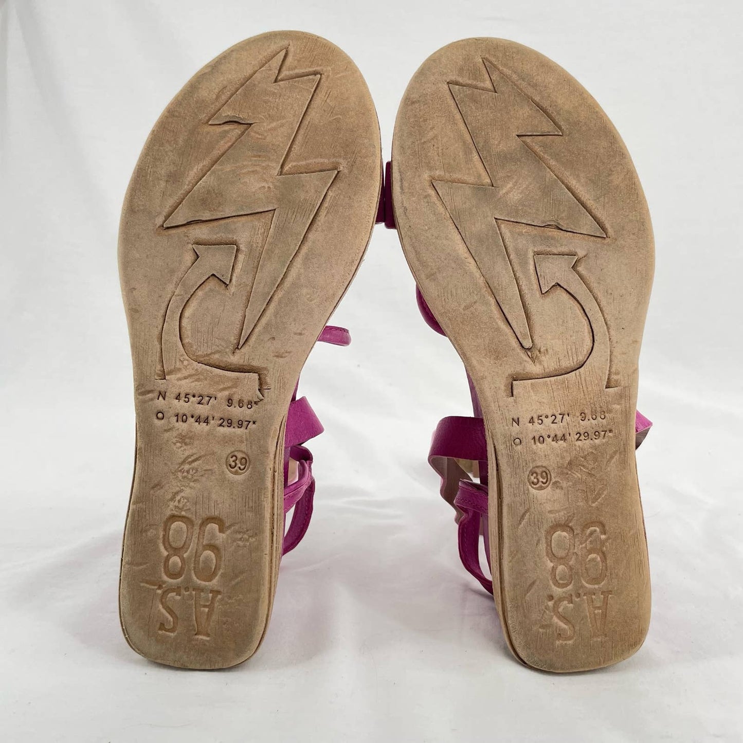 A.S.98 AS98 Labo Hot Pink Fuchsia Leather Wrap Platform Gladiator Sandals Size EU 39