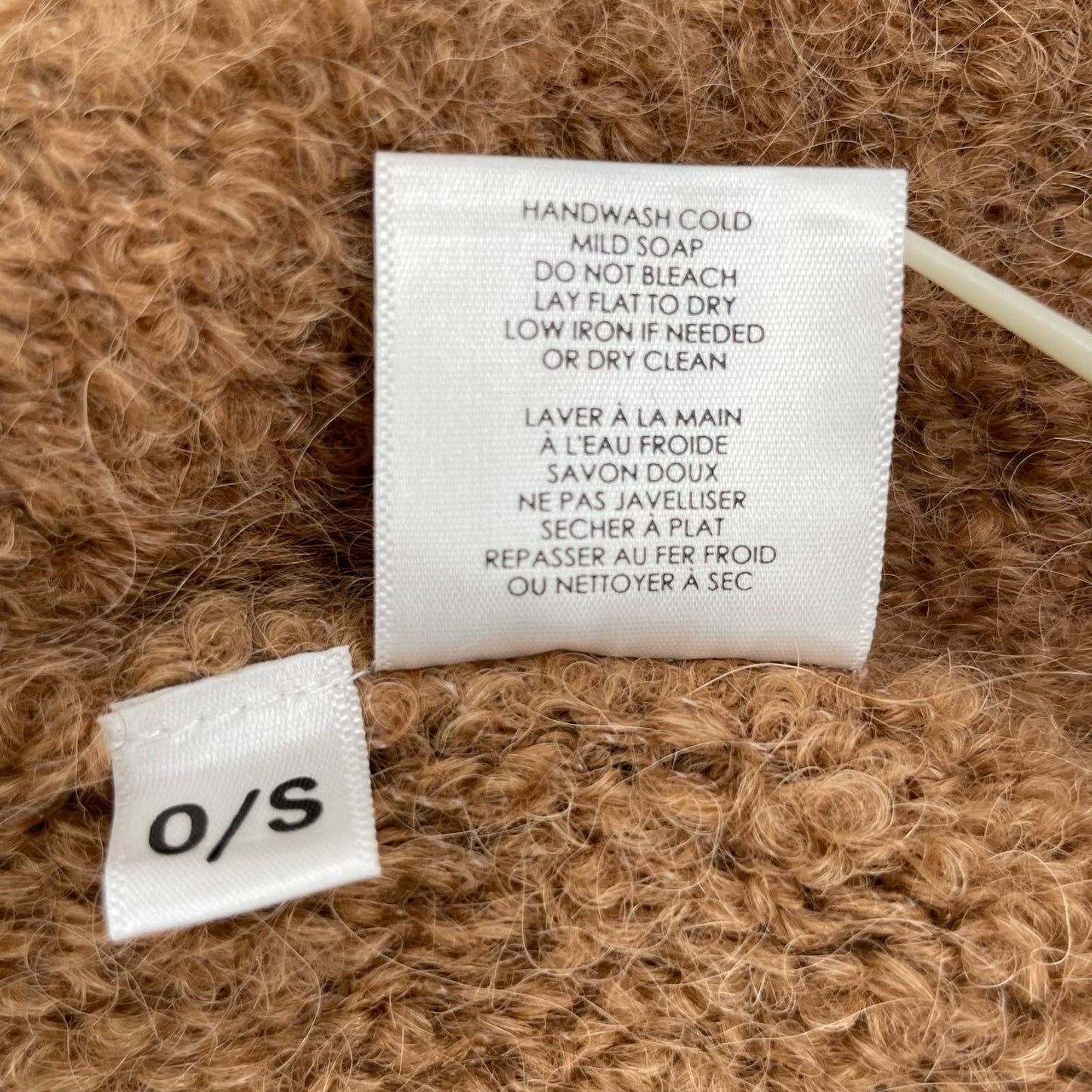 Lauren Manoogian Horizontal Poncho Camel Tan Oversized Alpaca Wool Blend One Size