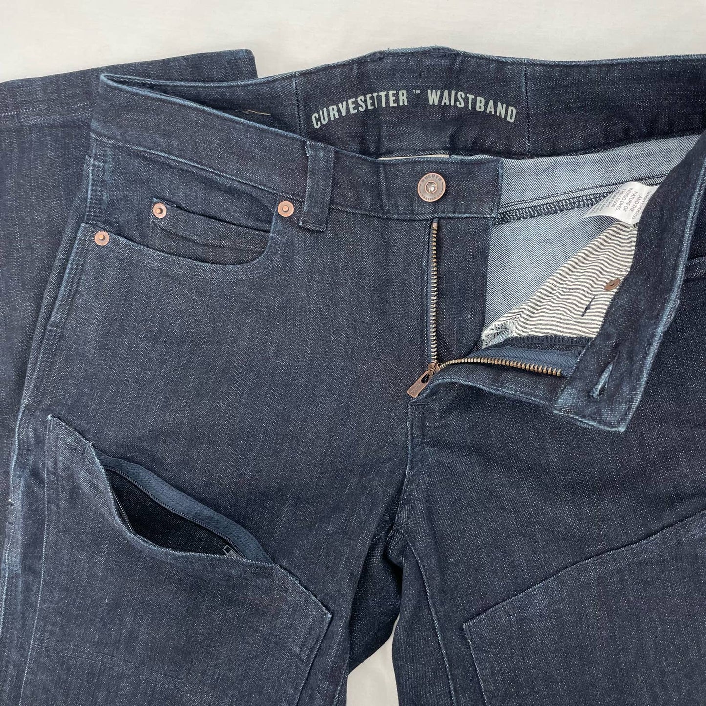 Duluth Trading Work Jeans Double Flex Double-Chapped Bootcut Dark Blue Size 6/31
