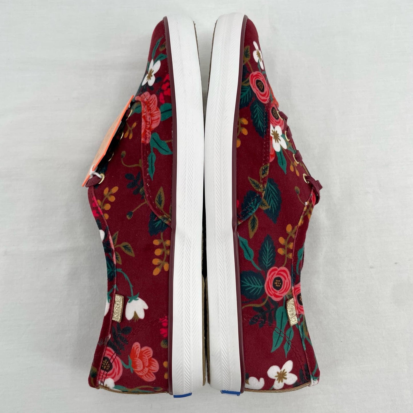 NEW Keds X Rifle Paper Co Sneakers Red Velvet Floral Garden Fall Flats Shoes Size 8.5