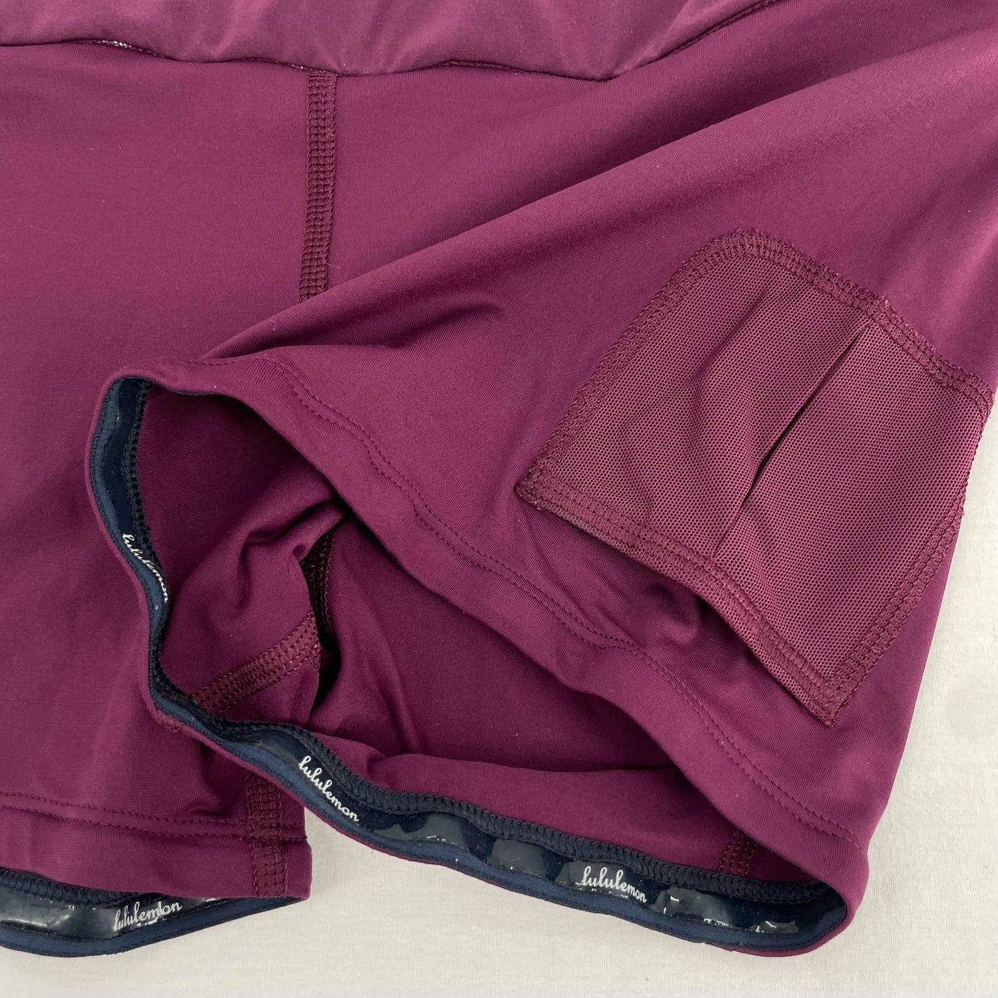 Lululemon Pace Setter Plum Pow Stripe Active Skort Tennis Skirt Golf Running Size 6