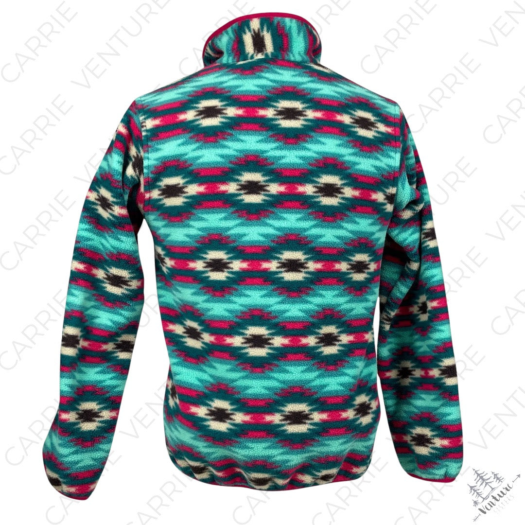 Patagonia Synchilla Wild Desert Beryl Green Fleece Geometric Southwestern Jacket Size XS