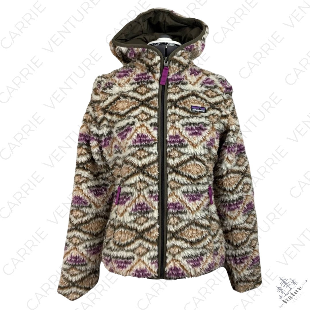 Patagonia Retro-X Cardigan Deep Pile Fleece Hoody Jacket Aiyana Raw Linen Aztec Size S