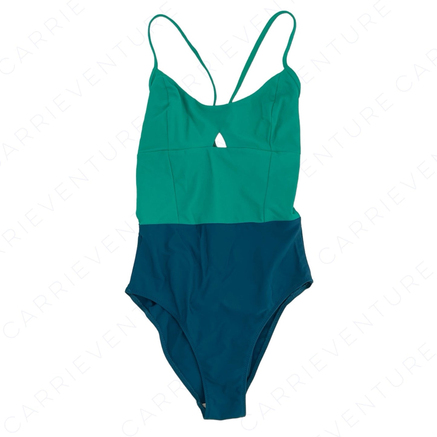 Summersalt The Swan Dive Green Teal Seaglass Seaweed Keyhole One Piece Swimsuit, Size 2