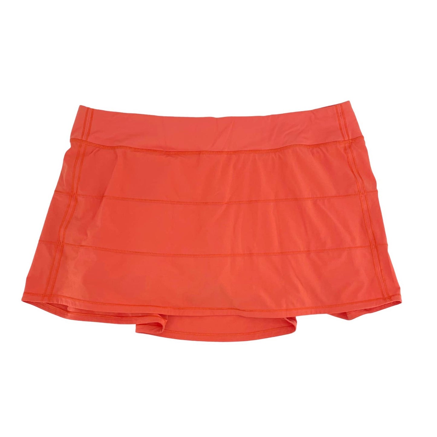 Lululemon Tall Pace Rival Active Skirt Skort Warm Coral Orange Pleats Tennis Size 18