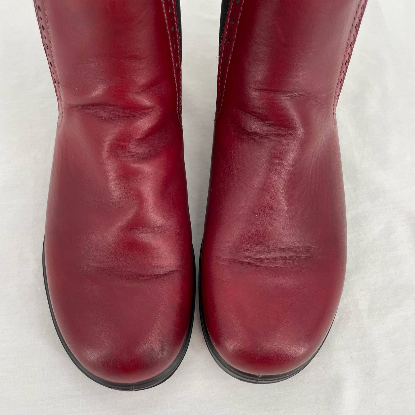 Blundstone Red Leather High Top Brogue Chelsea Boots Burgundy Redwood Maroon Size AU 6 | US 9