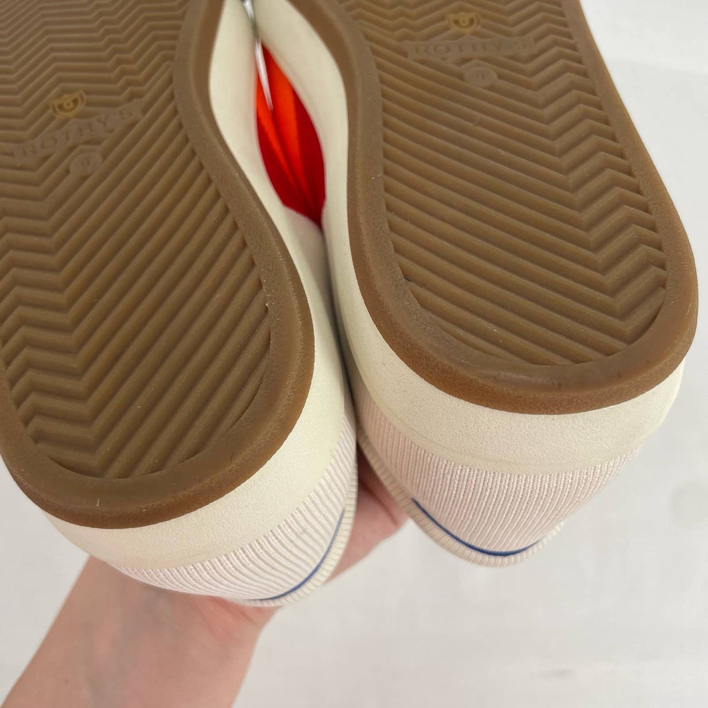 Rothy's The Lace Up Sneakers Yellow Candy Stripe Retro Orange Red Yellow Size 9