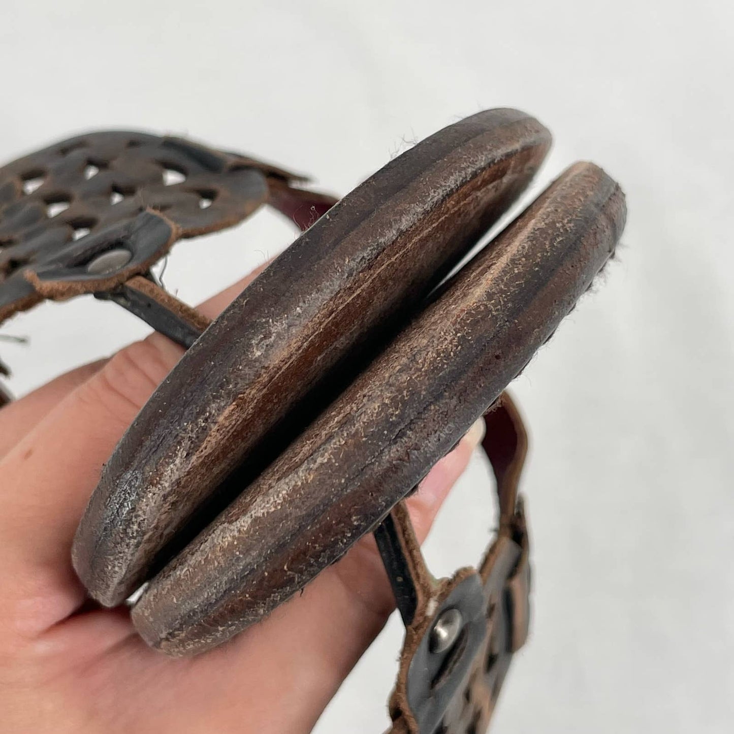 Freebird by Steven Vallarta Celestial Dark Brown Leather Thong Style Sandals Size 7