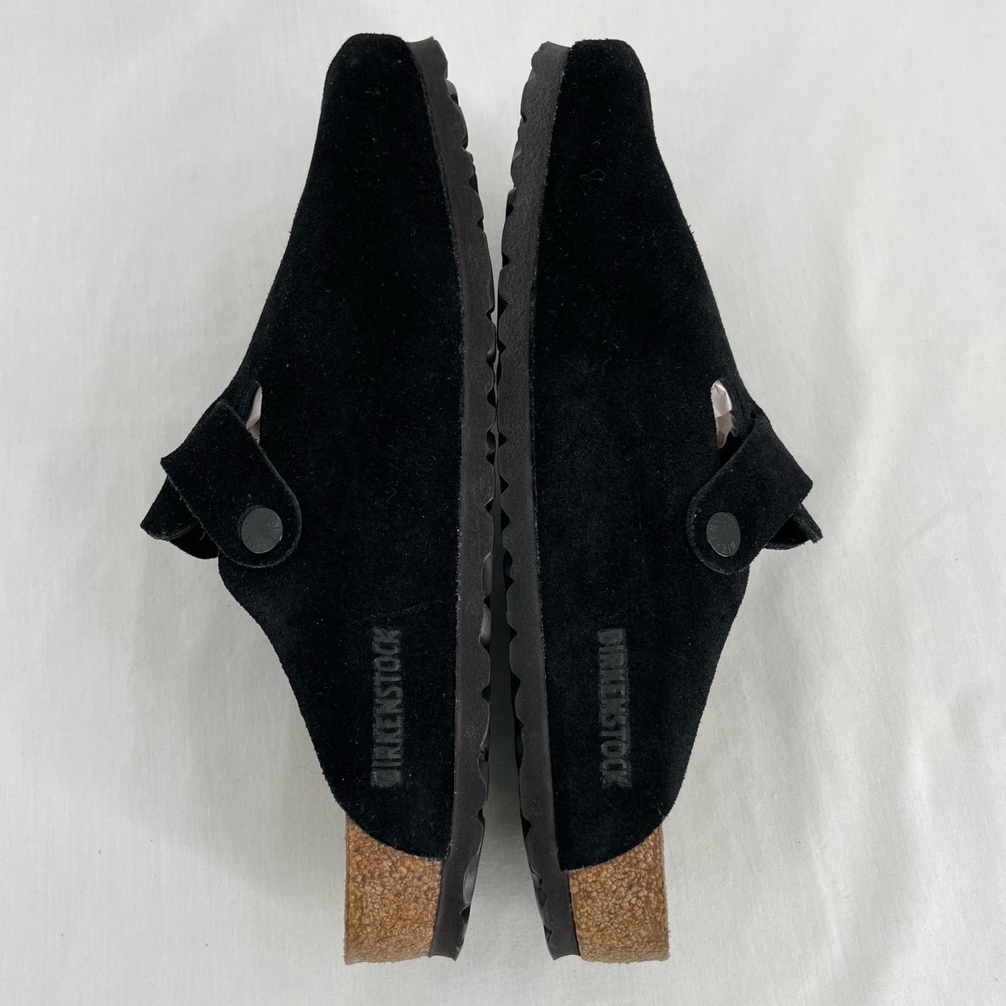 Birkenstock Black Suede Boston Clogs Soft Leather Slip On Shoe Unisex Size EU 41