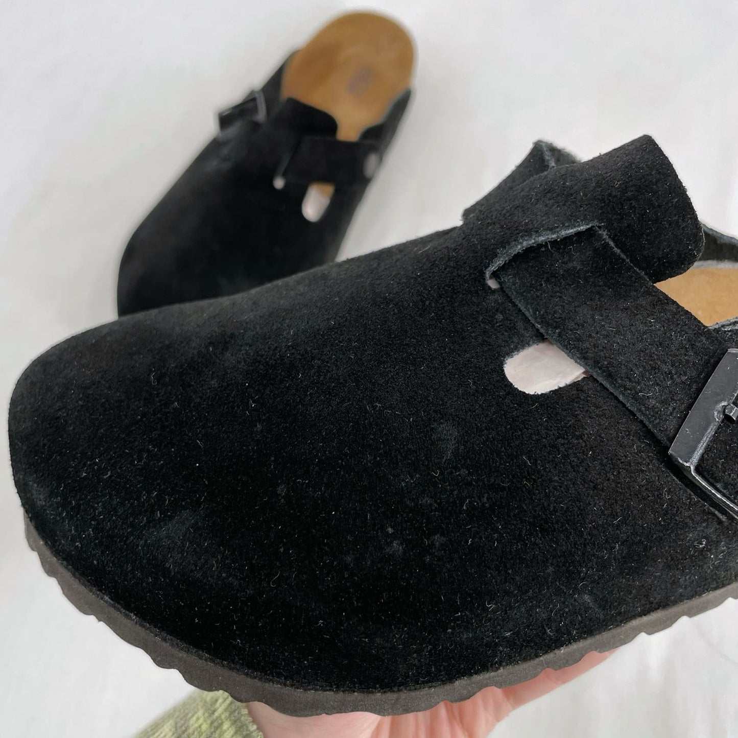 Birkenstock Black Suede Boston Clogs Soft Leather Slip On Shoe Unisex Size EU 41