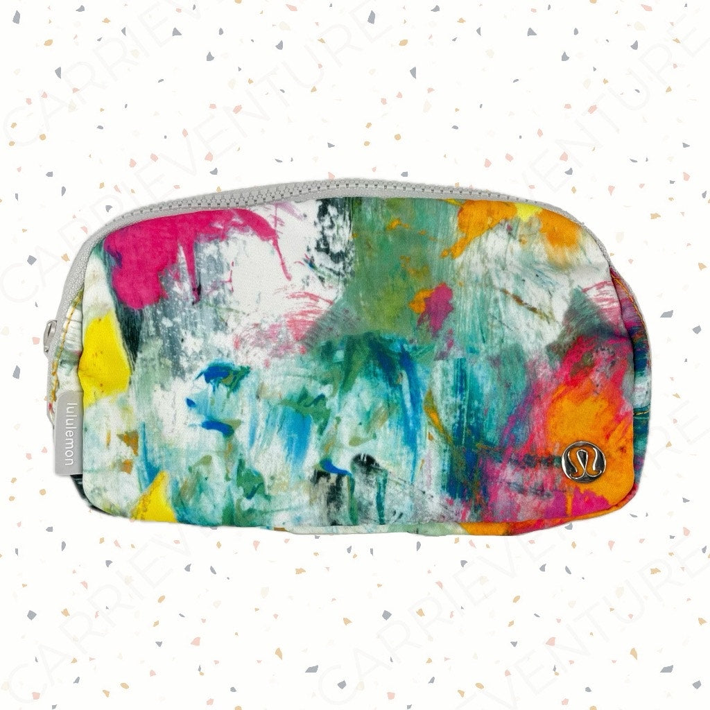 ebb lululemon bag NEW Lululemon Belt Bag EBB No Limits White Multi Zip Pockets Longer Fi – Venture Sisters