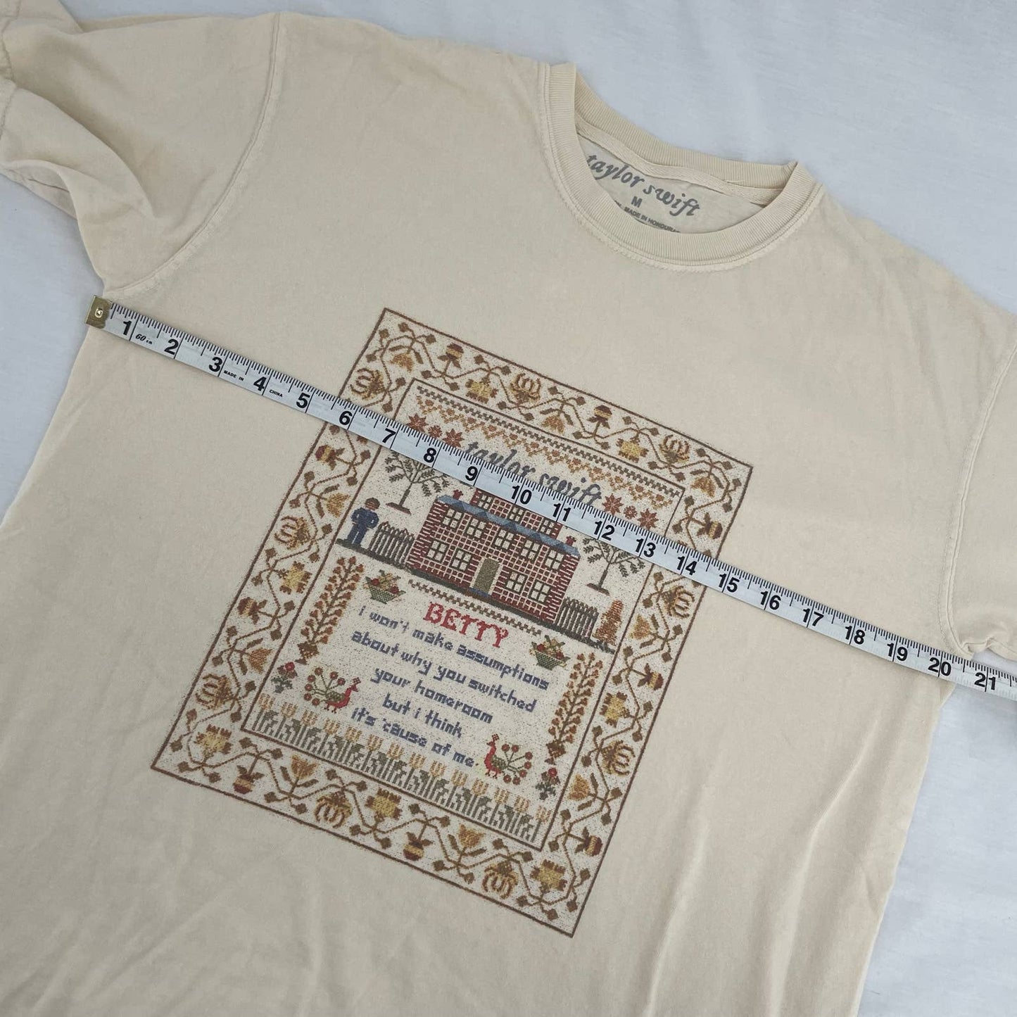 Taylor Swift Betty Cross Stitch Folklore Tee Rare CMA Limited Edition Merch Size M