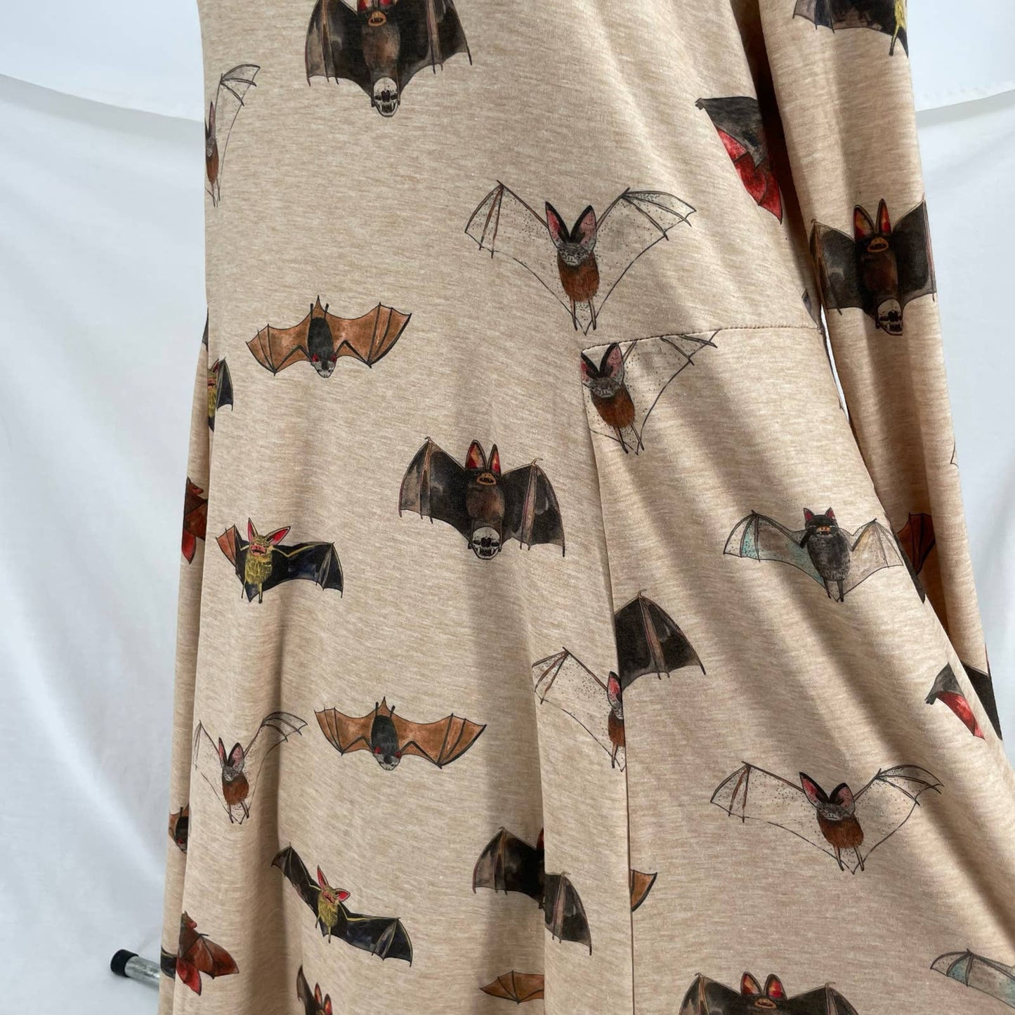 NEW ModCloth Pepaloves Bat’ll Do Bat Print Mini Dress Long Sleeve Halloween Fall Size L