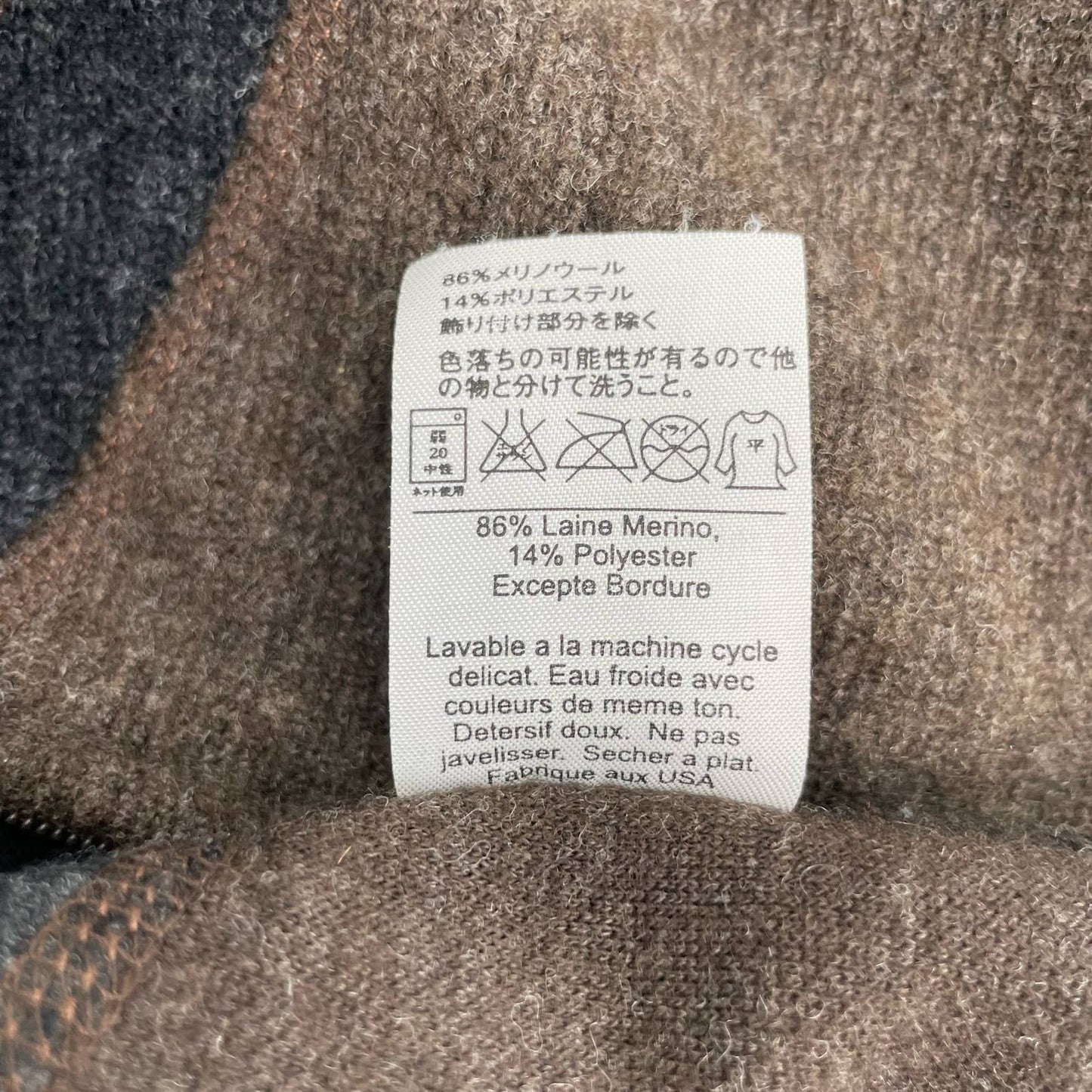Ibex Merino Wool Full Zip Vest Brown Taupe Black Gray Pockets Outdoor Fit Size L