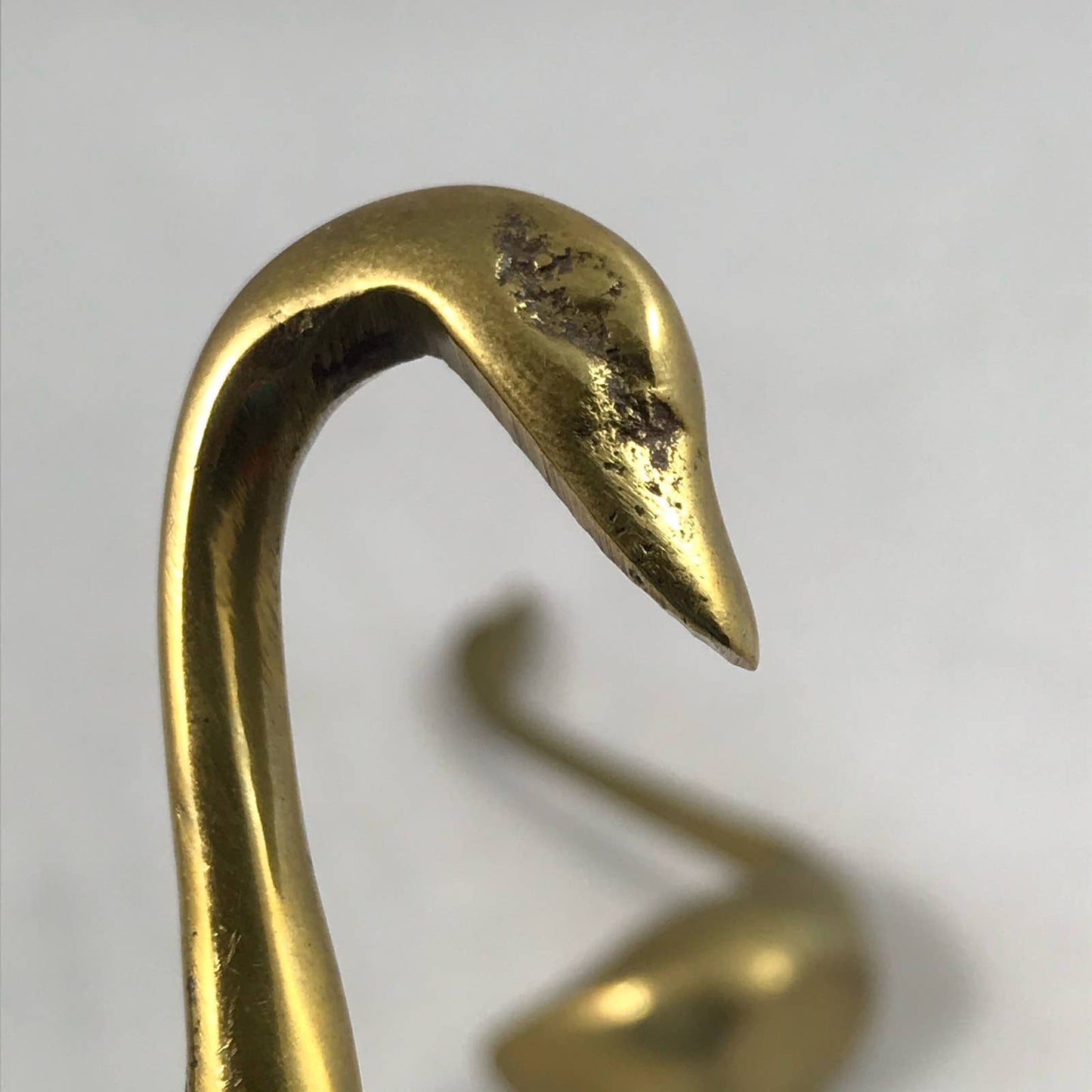 Vintage Brass Swan Pair Sleek Mid-Century Modern Home Decor Gold Birds Set of 2