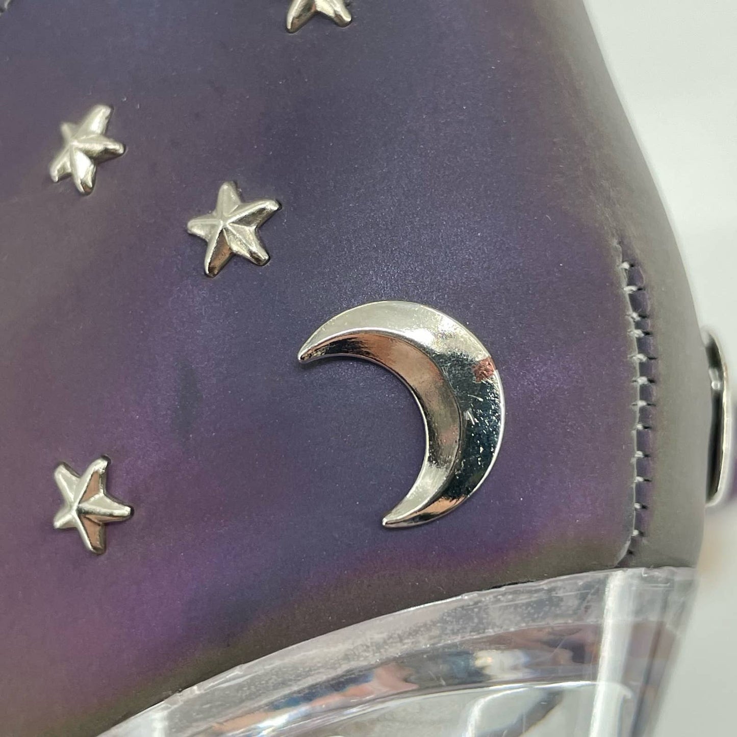 Exotic Cosmic Reflective Heels Celestial Moon Stars Clear Platform Dancer Boots Size 7