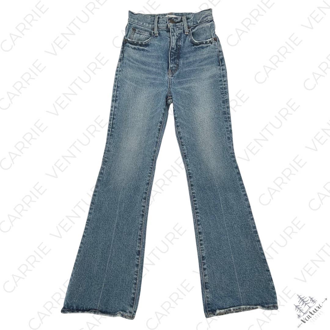 Moussy MVS Flare Leg Light Wash Faded Jeans High Rise 010CSA12-1400-6 Size 24