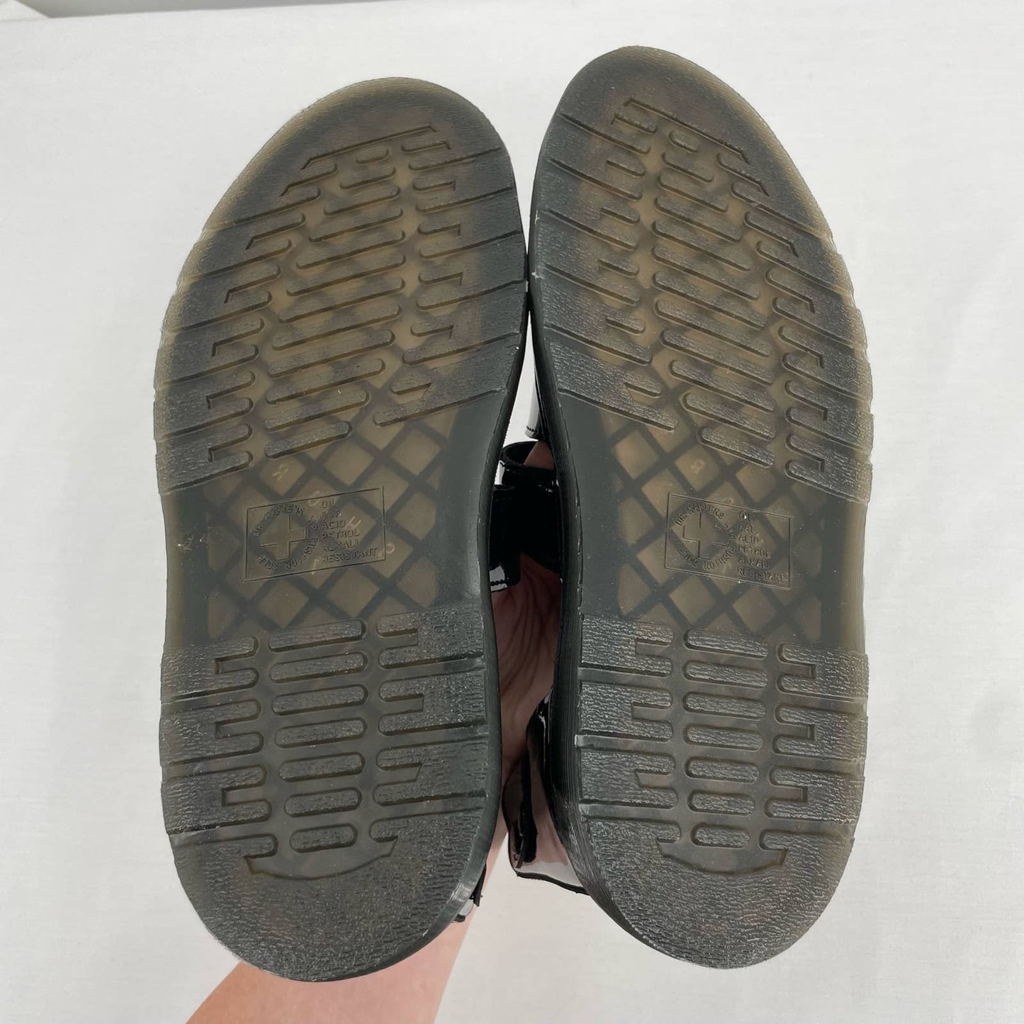 Dr. Martens Clarissa II Black Patent Leather Sandals Goth Grunge Summer Size 9