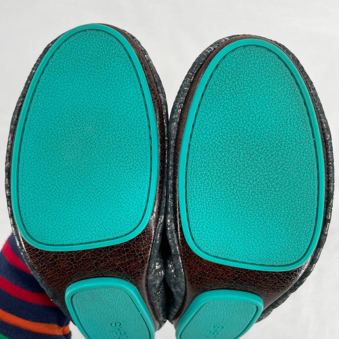 Tieks Drago Black Leather Ballet Flats Snakeskin Dragon Shiny Metallic Foil Shoe Size 6