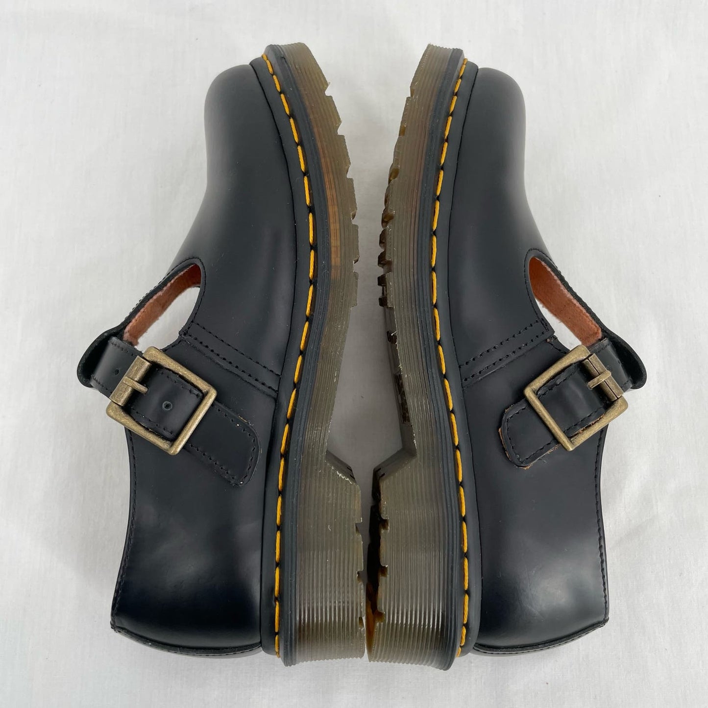 Dr. Martens Polley Mary Jane Black Smooth Leather Classic Academia Style Shoes Size 6