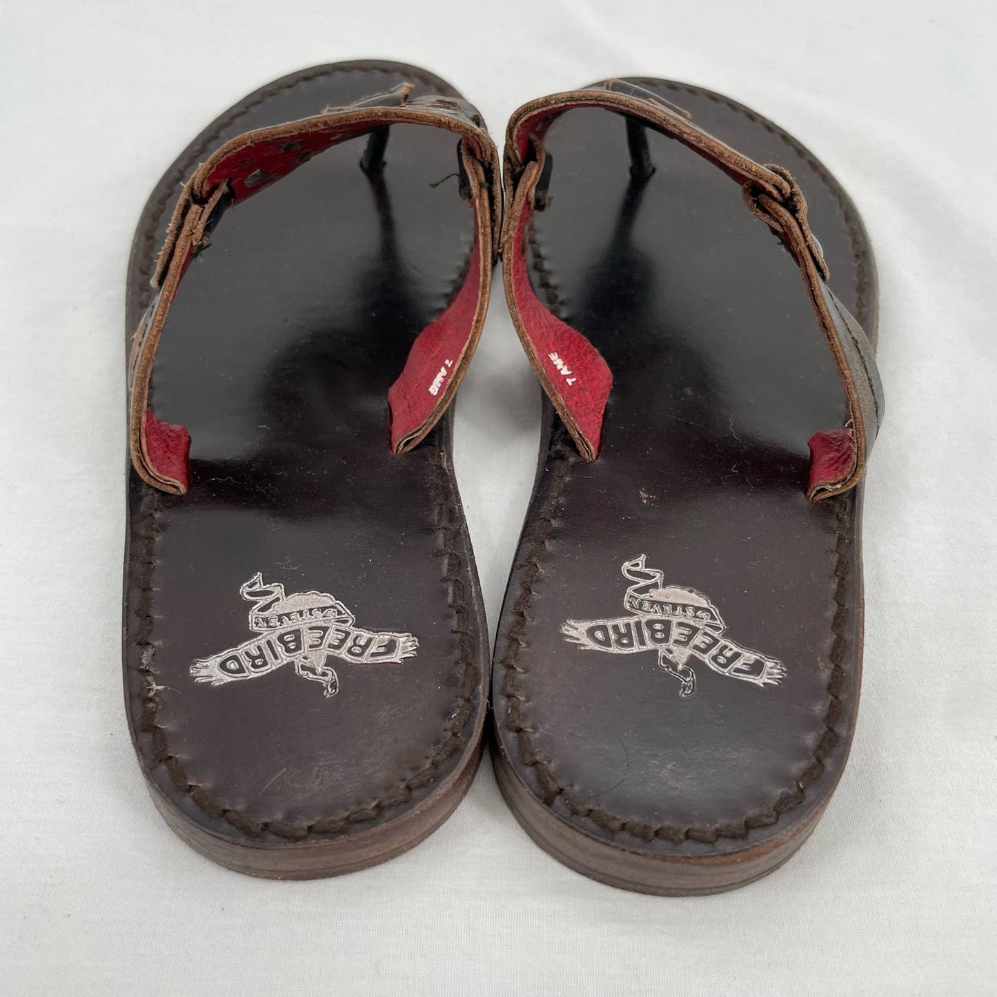 Freebird by Steven Vallarta Celestial Dark Brown Leather Thong Style Sandals Size 7