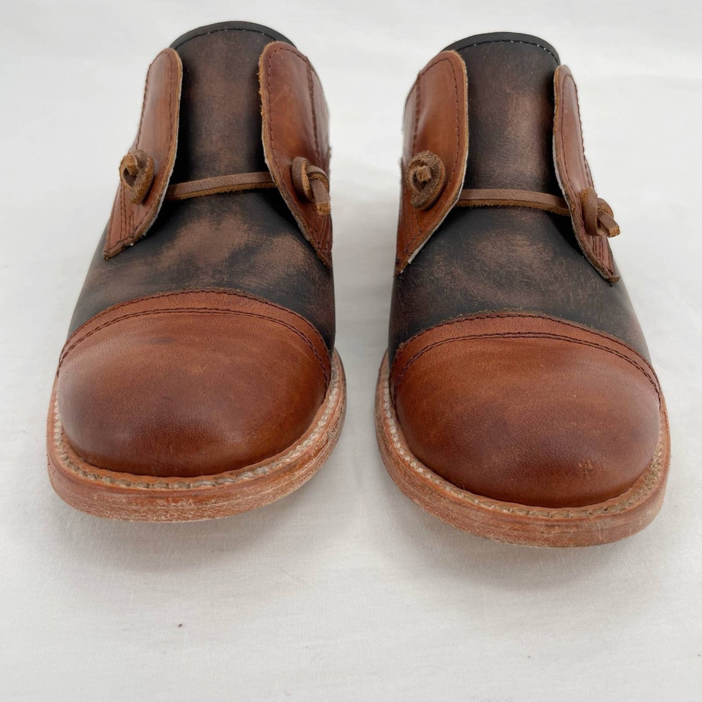 Freebird by Steven Malena Heeled Mule Clog Brown Tan Leather Neutral Saddle Shoe Size 7