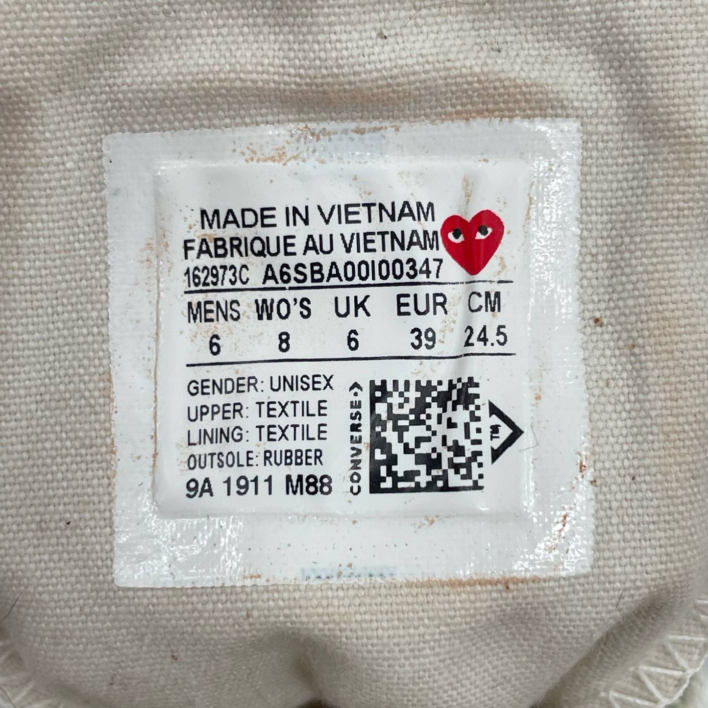 Converse X Comme des Garcons Play Chuck Taylor Multi Heart Khaki Sneakers Shoes Size W 8