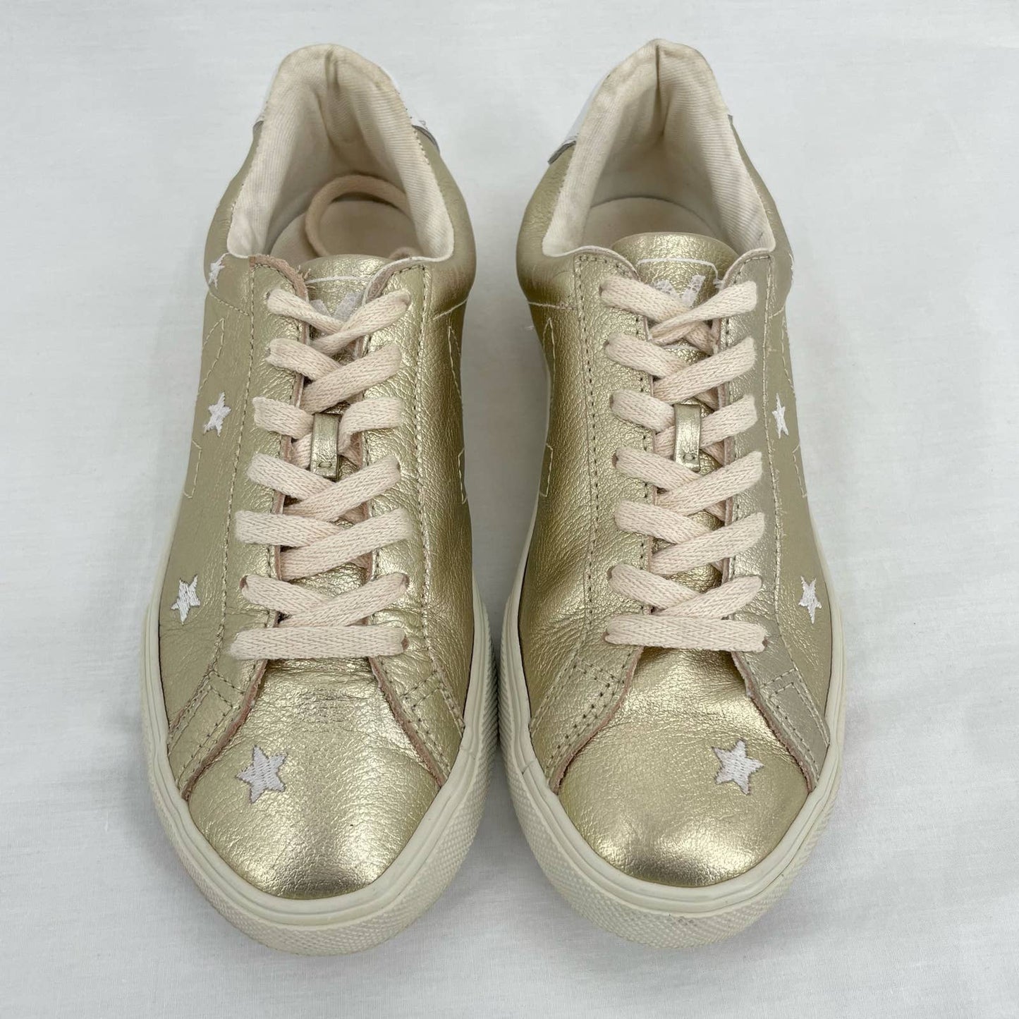 Madewell x Veja Esplar Low Sneakers White Star Embroidery Gold Leather Size 6 | EU 37