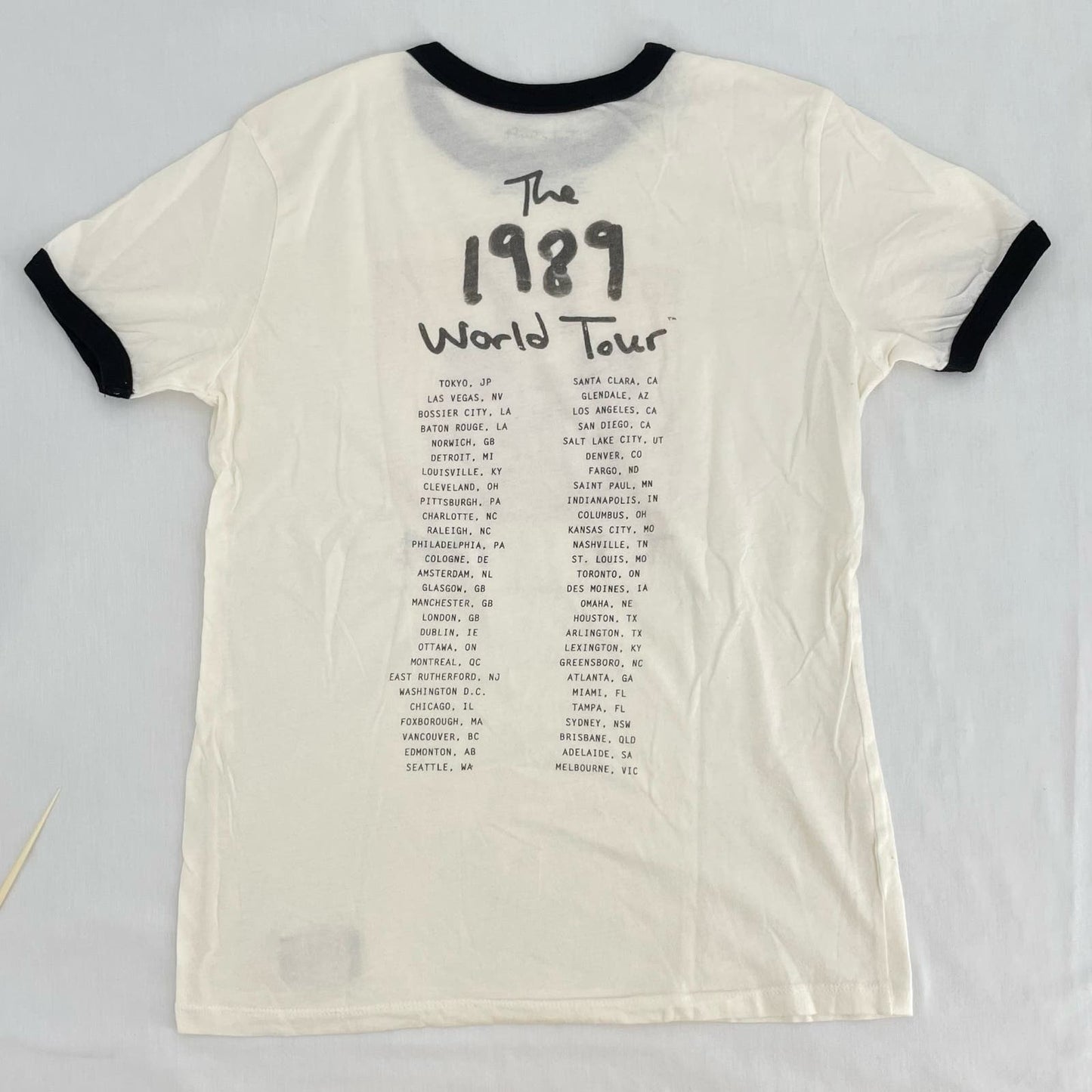 Taylor Swift 1989 Ringer Tee Polaroid Graphic World Tour Concert T-Shirt Size S