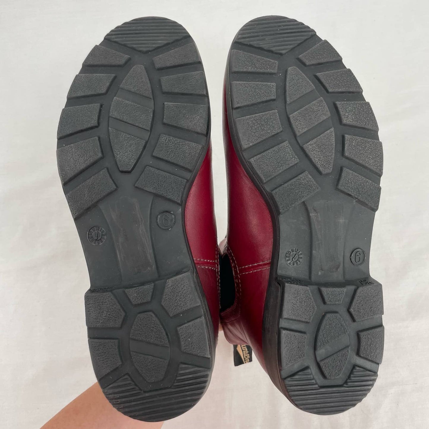 Blundstone Red Leather High Top Brogue Chelsea Boots Burgundy Redwood Maroon Size AU 6 | US 9