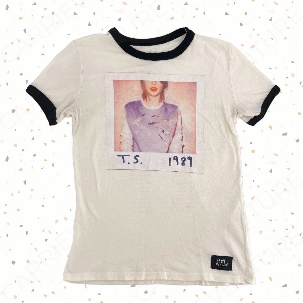 Taylor Swift 1989 Ringer Tee Polaroid Graphic World Tour Concert T-Shirt Size S