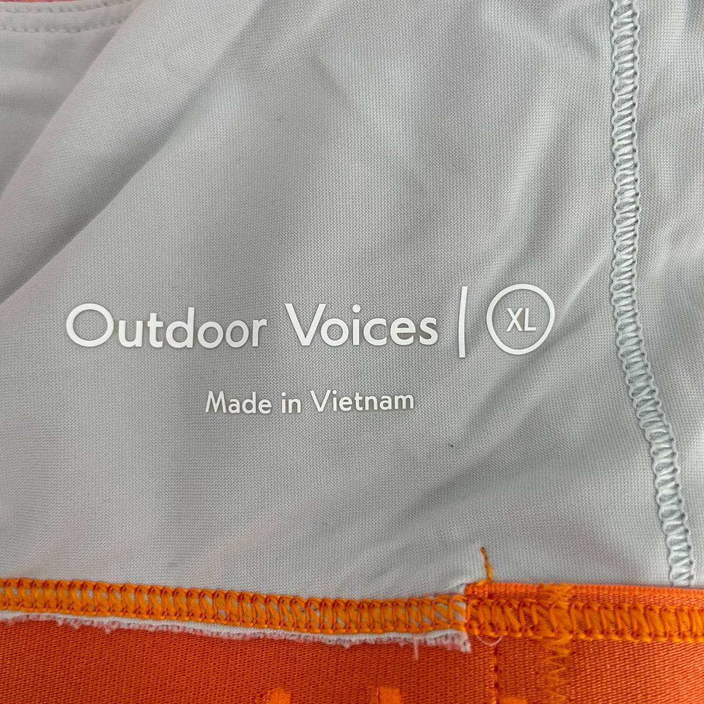 Outdoor Voices Grapefruit Helios Doing Things Sports Bra Wavy Print Retro Top Size XL