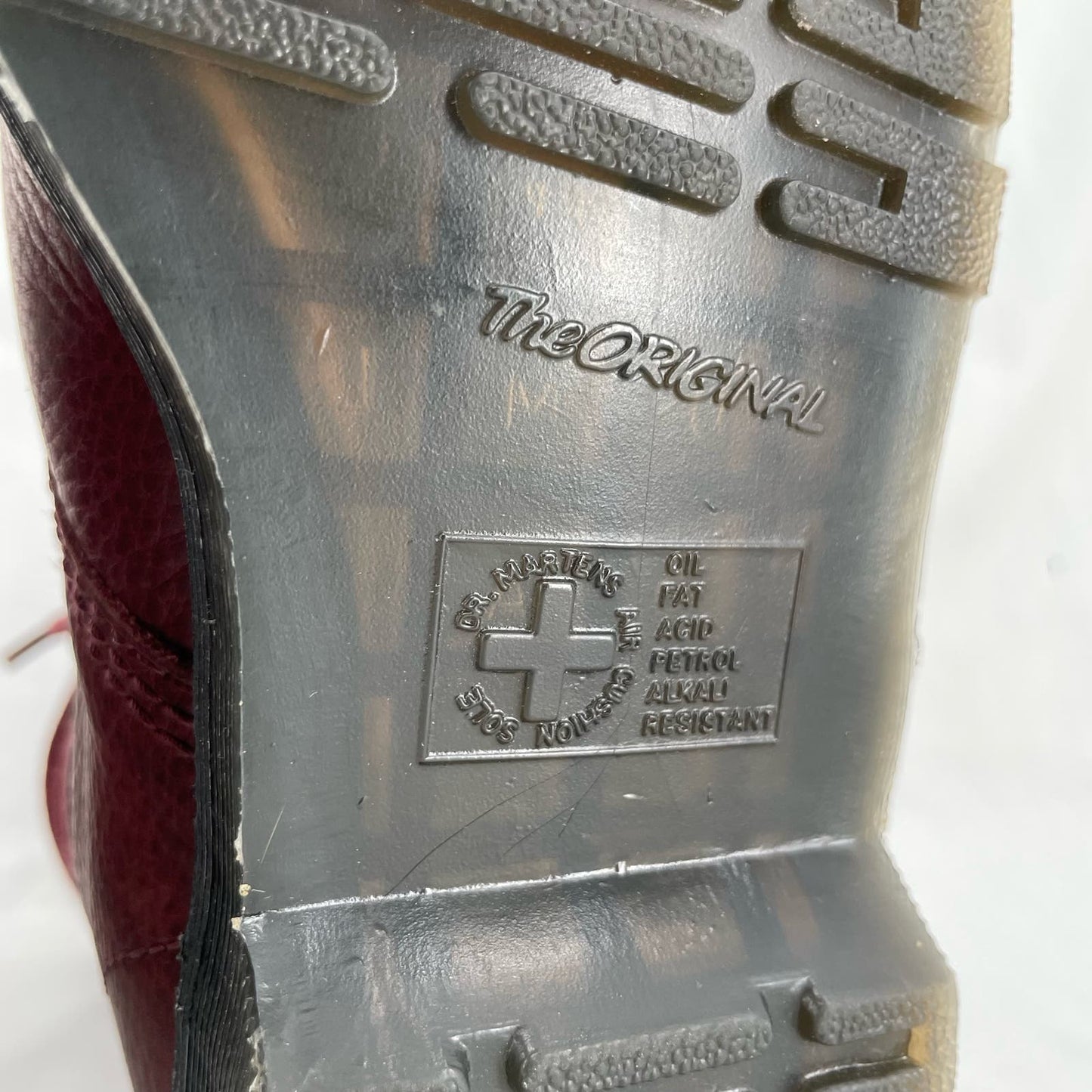 Dr. Martens Aimilita Red Leather Fold Over Biker Boot Tartan Green Grunge Docs Size 7