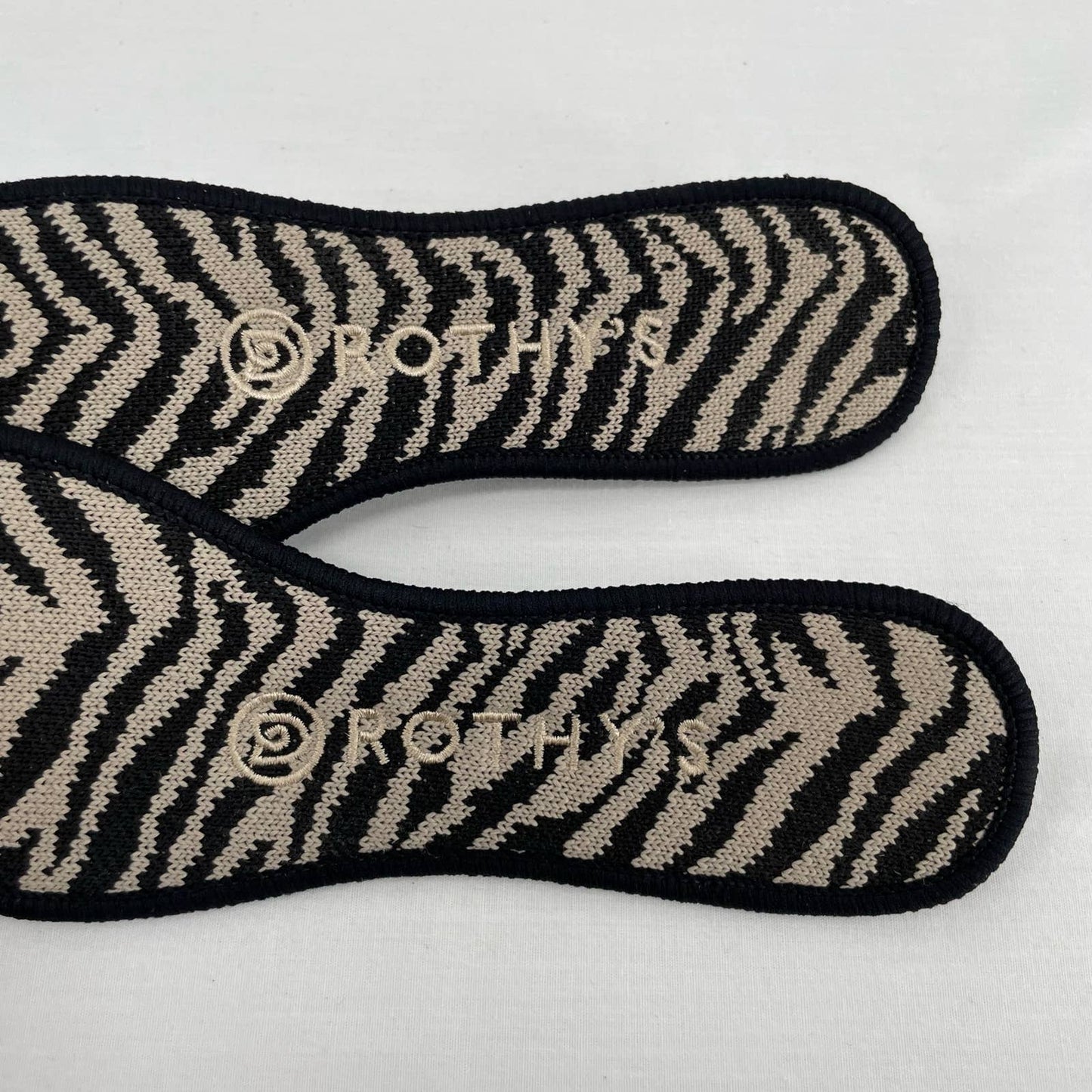 Rothy’s The Flat in Black Zebra Neutral Tapue Tan Printed Sustainable Flats Size 6.5
