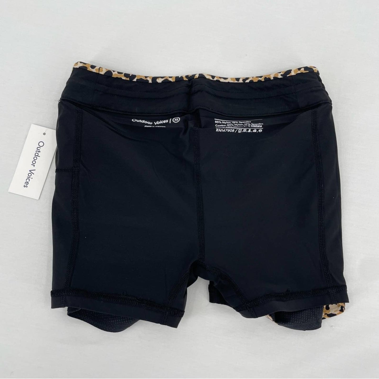 NEW Outdoor Voices Exercise Skort Leopard Print Black Active Athletic Skirt Size XS