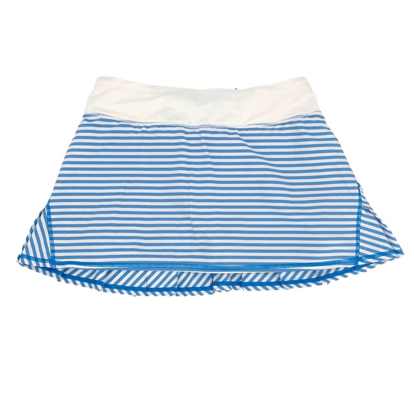 Lululemon Pace Setter Skirt Classic Stripe Polar Cream Blue Golf Tennis Skort Size 6